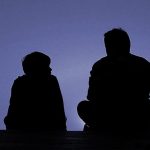 silhouette of conversation